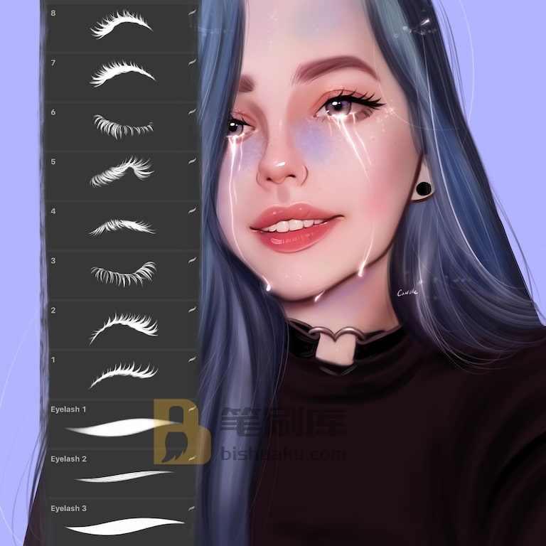 Caurlette睫毛笔刷-Procreate