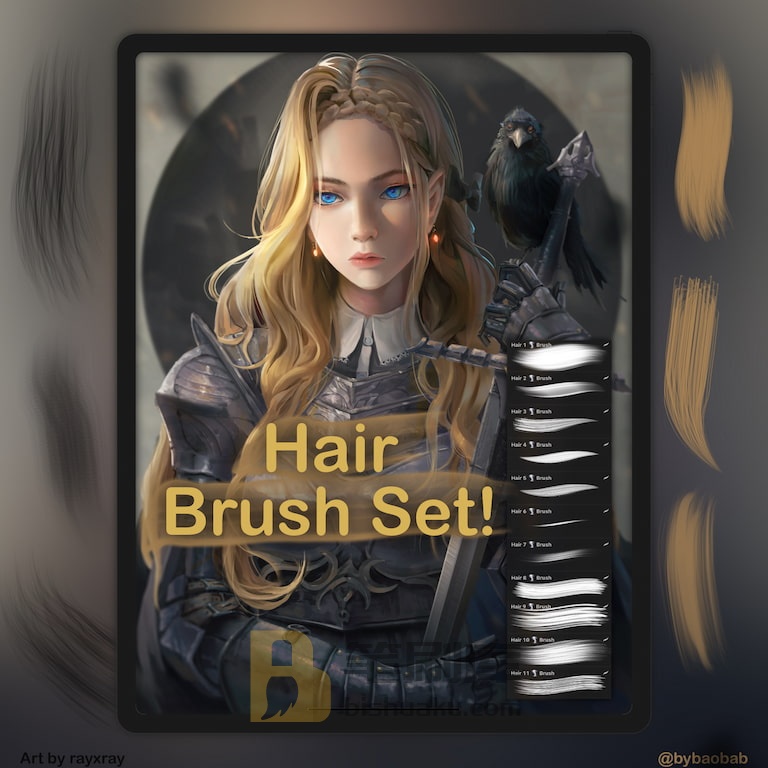 bybaobab头发笔刷-Procreate bybaobab头发笔刷-Procreate