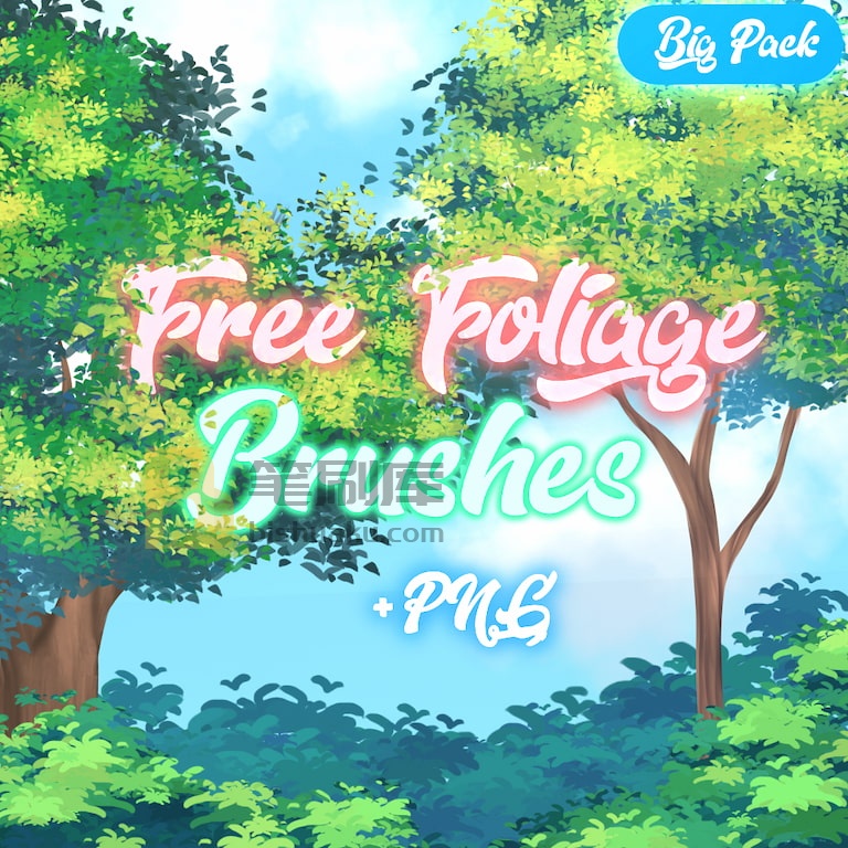 Attki漫画树叶笔刷-Procrreate Attki漫画树叶笔刷-Procrreate