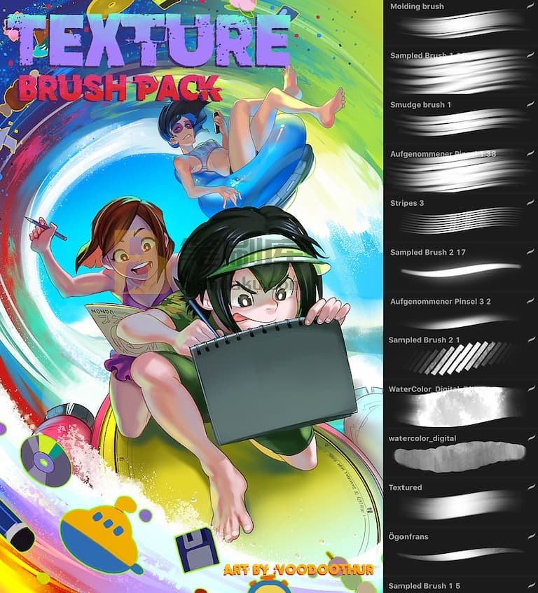 Attki漫画纹理笔刷组-Procreate Attki漫画纹理笔刷组-Procreate