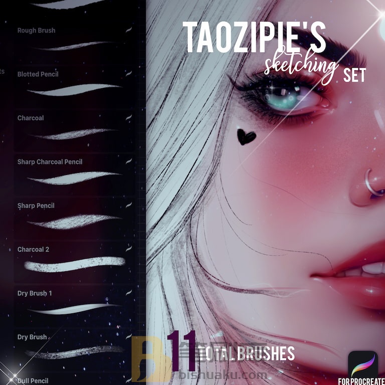 Taozipie素描笔刷-procreate