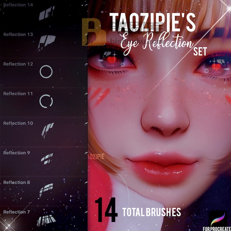Taozipie眼睛映像笔刷-Procreate Taozipie眼睛映像笔刷-Procreate