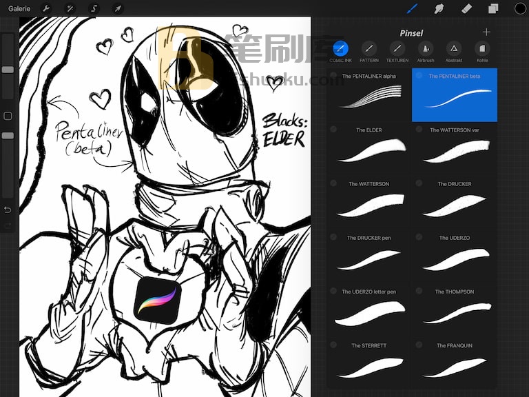 Procreate漫画墨水笔刷套装 Procreate漫画墨水笔刷套装