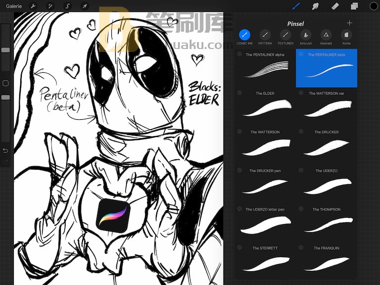 Procreate漫画墨水笔刷套装 Procreate漫画墨水笔刷套装