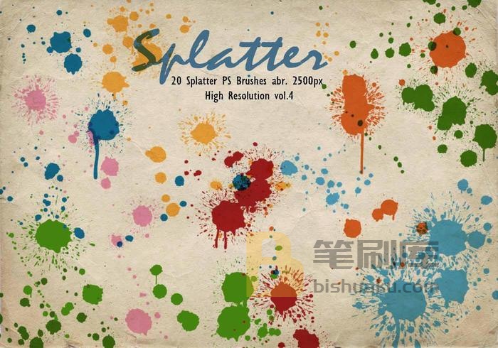 20款Splatter PS Brushes abr.vol.4 PS笔刷