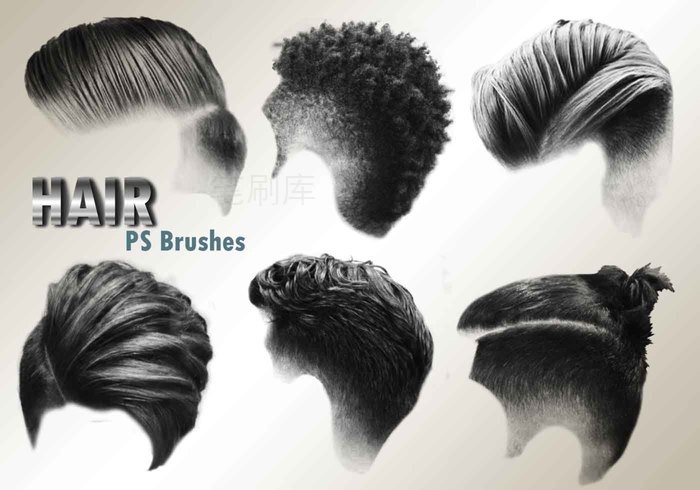 20款Hair Male PS Brushes abr. vol.3 PS笔刷