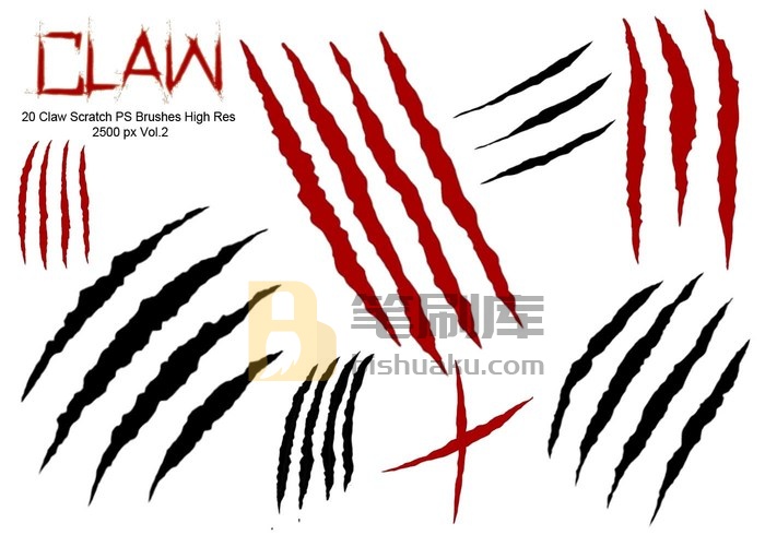 20款Claw Scratch PS Brushes第2卷 PS笔刷