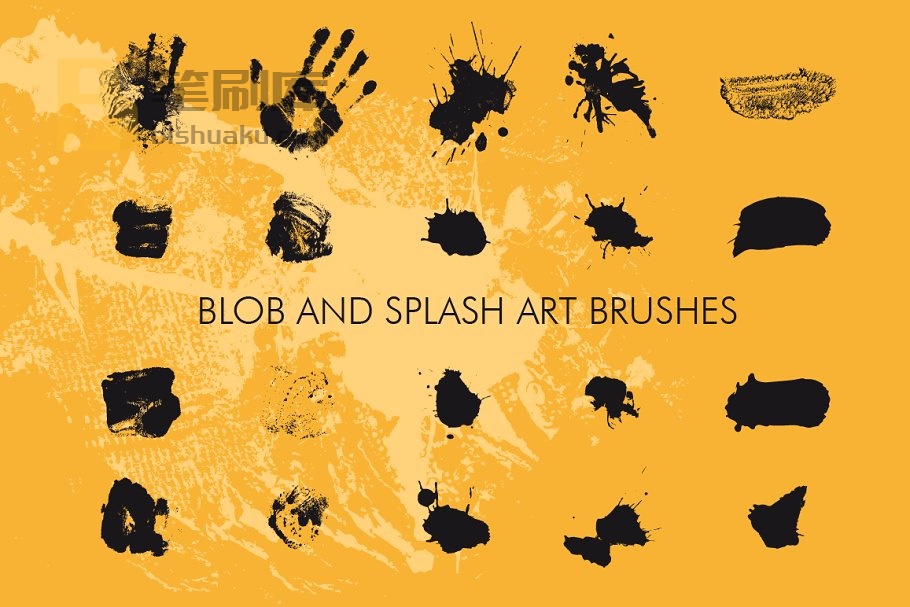 60款飞溅、笔画&污迹笔墨AI笔刷 60 Messy Illustrator Brushes插图(1)
