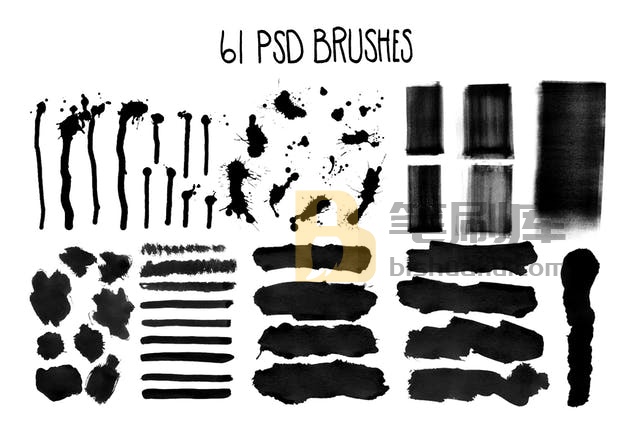 墨水艺术PS画笔笔刷（点/滴/滚刷/笔画） Inky Goodness插图(1)