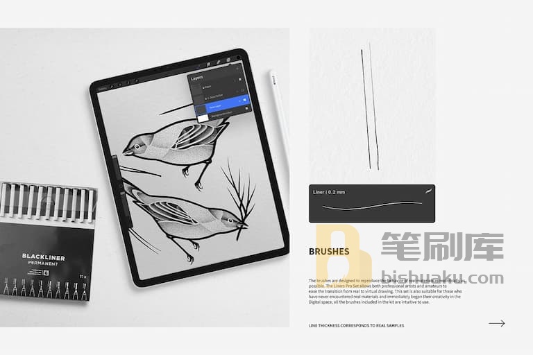 SC专业顺滑的勾线笔刷0.2mm线展示-Procreate SC专业顺滑的勾线笔刷0.2mm线展示-Procreate