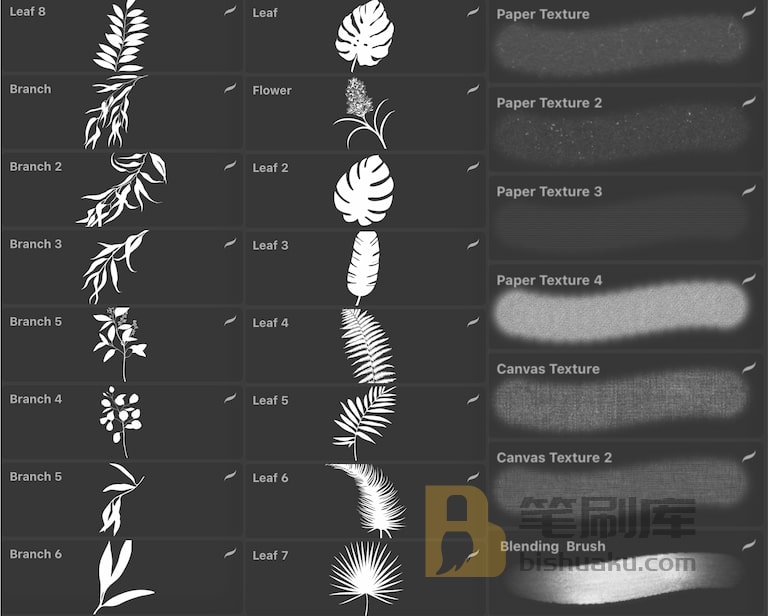 Procreate风景图章、纹理纸和混合均色笔刷 Procreate风景图章、纹理纸和混合均色笔刷