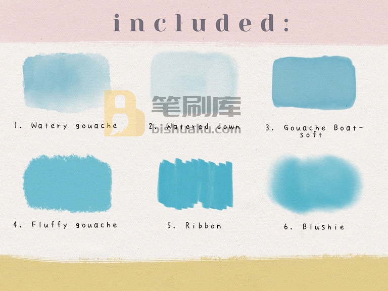 Procreate水粉笔刷预览一