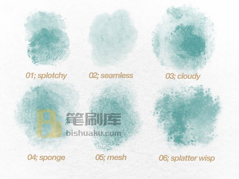 Procreate软水彩背景笔刷展示一