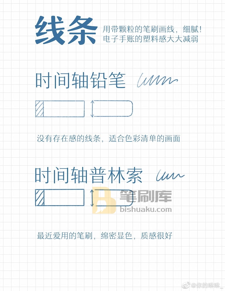 Procreate电子手账线条笔刷 Procreate电子手账线条笔刷