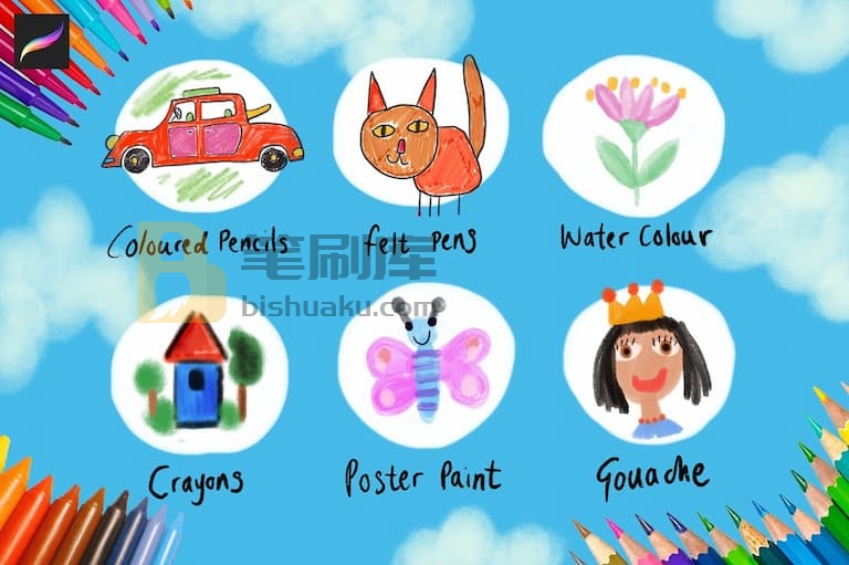 Mels Brushes笔刷应用示例-儿童风画作 Mels Brushes笔刷应用示例-儿童风画作