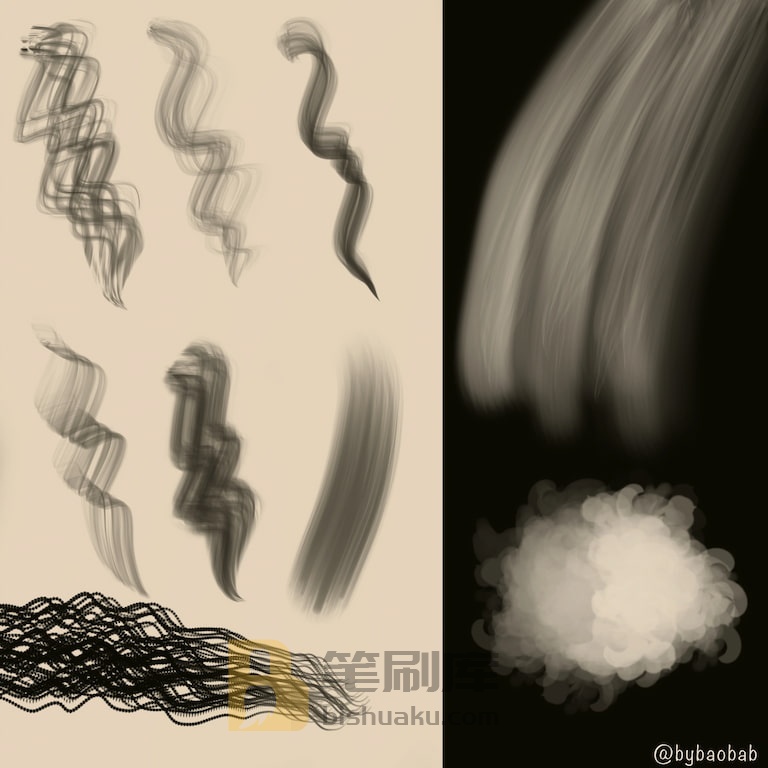 Procreate头发笔刷效果展示