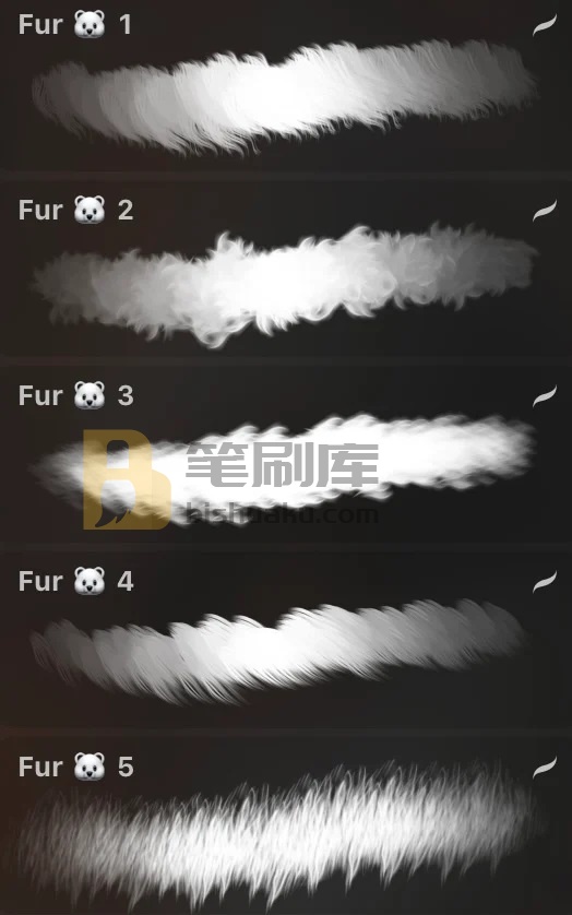 Procreate毛发笔刷预览