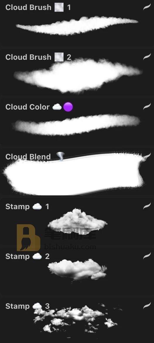 bybaobab云朵笔刷预览 bybaobab云朵笔刷预览