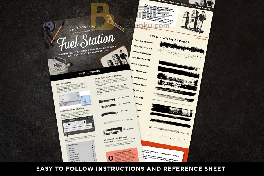 燃料汽油污垢AI笔刷 Fuel Station | Vector Grime Brushes插图(3)