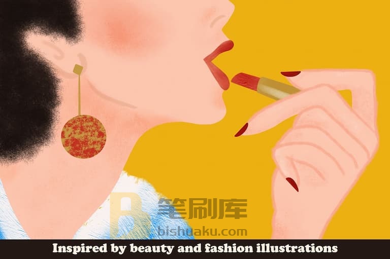 Procreate绘画作品-涂口红女士 Procreate绘画作品-涂口红女士