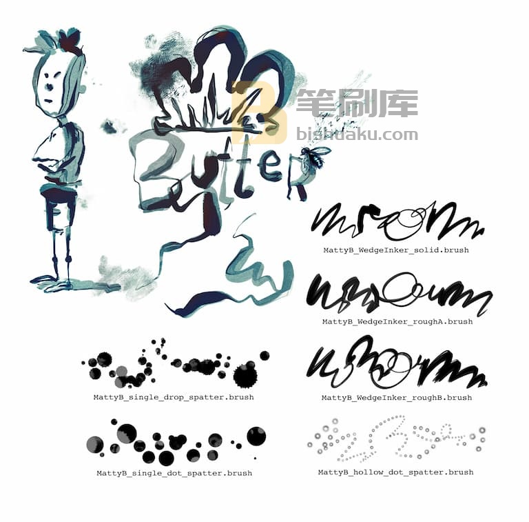 MattyB墨水笔刷四-Procreate MattyB墨水笔刷四-Procreate
