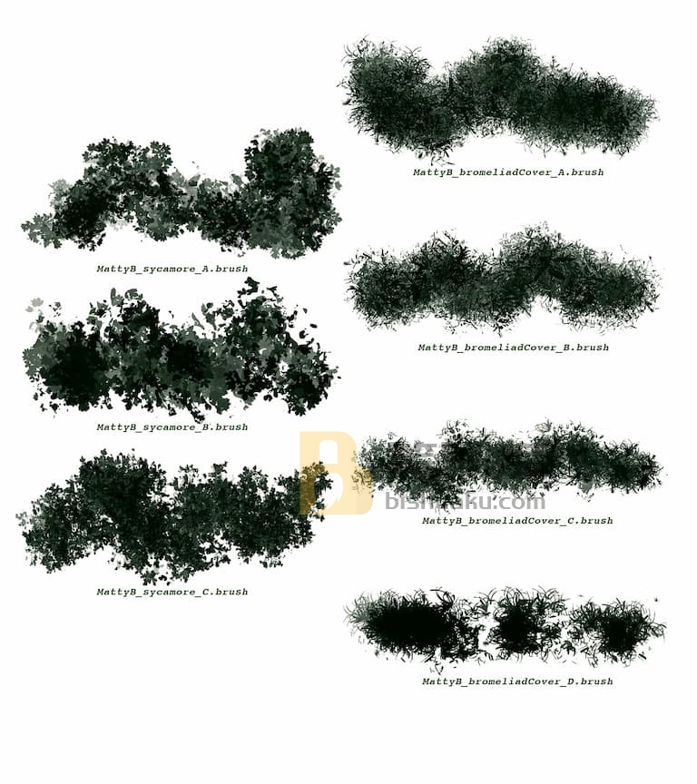 MattyB植被笔刷预览一-Procreate