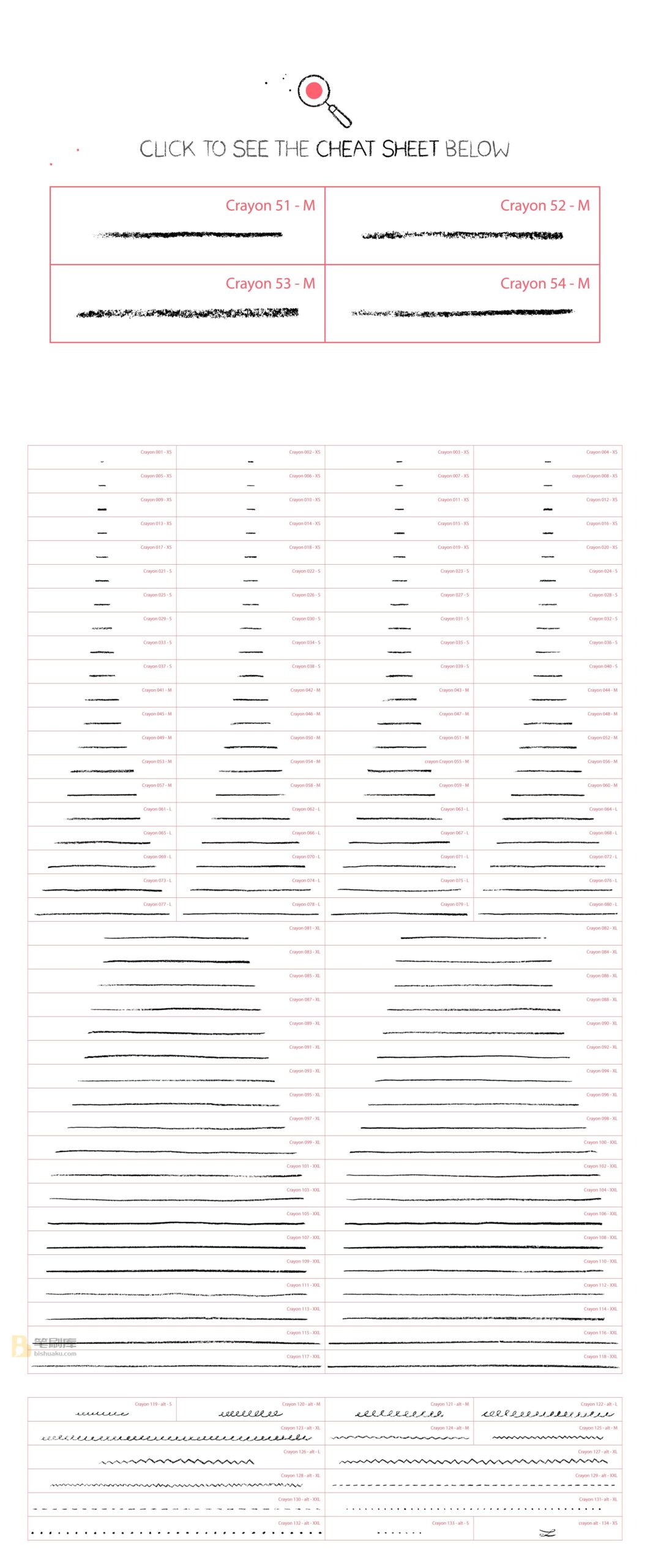 134种不同纹理和压力笔触蜡笔 Illustrator 笔刷 134 Illustrator Crayon Brushes插图(3)