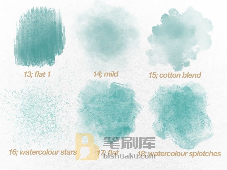 Procreate软水彩背景笔刷展示三