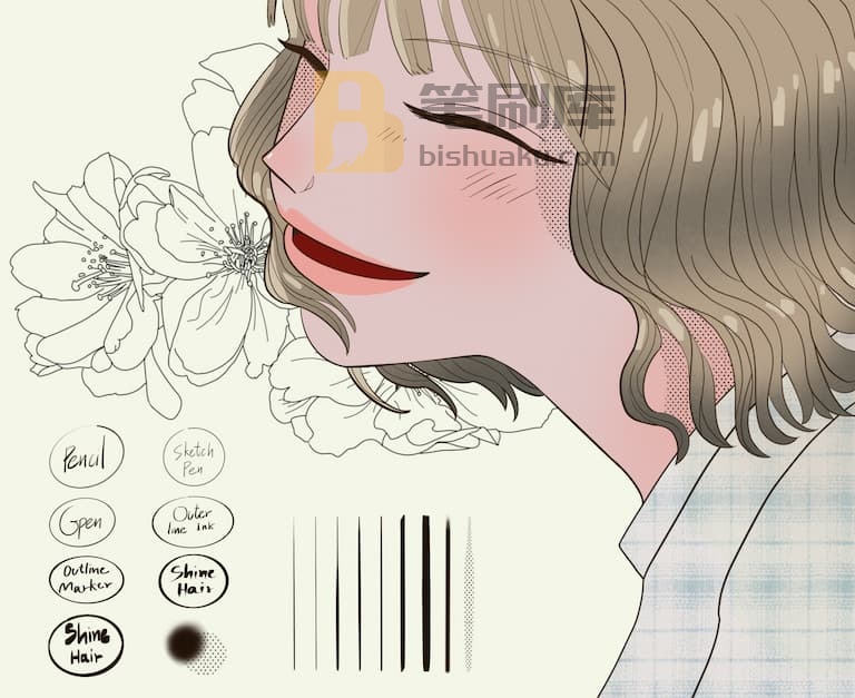 网络漫画人物角色笔刷示例二-procreate 网络漫画人物角色笔刷示例二-procreate