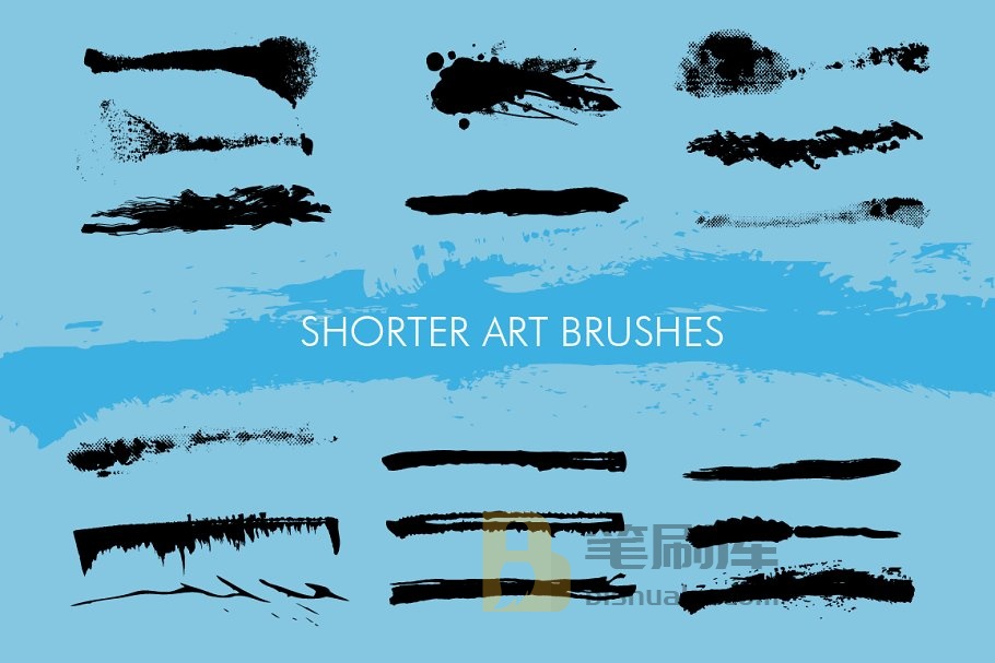 60款飞溅、笔画&污迹笔墨AI笔刷 60 Messy Illustrator Brushes插图(3)