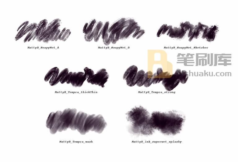 MattyB泼溅湿笔刷效果示例三-Procreate MattyB泼溅湿笔刷效果示例三-Procreate