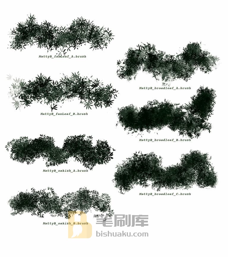 MattyB植被笔刷预览二-Procreate