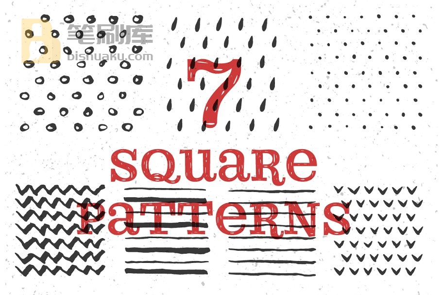 艺术笔画和纹理AI笔刷、纹理素材 Illustrator Brushes and Patterns Set插图(4)