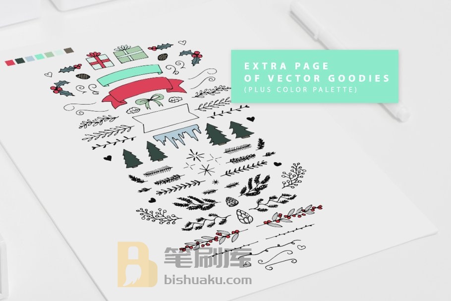 50款冬季森林主题AI笔刷 Winter Forest Illustrator Brushes插图(5)