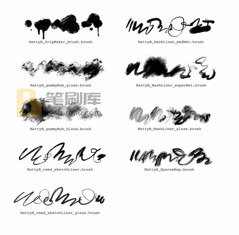 MattyB墨水笔刷七-Procreate MattyB墨水笔刷七-Procreate