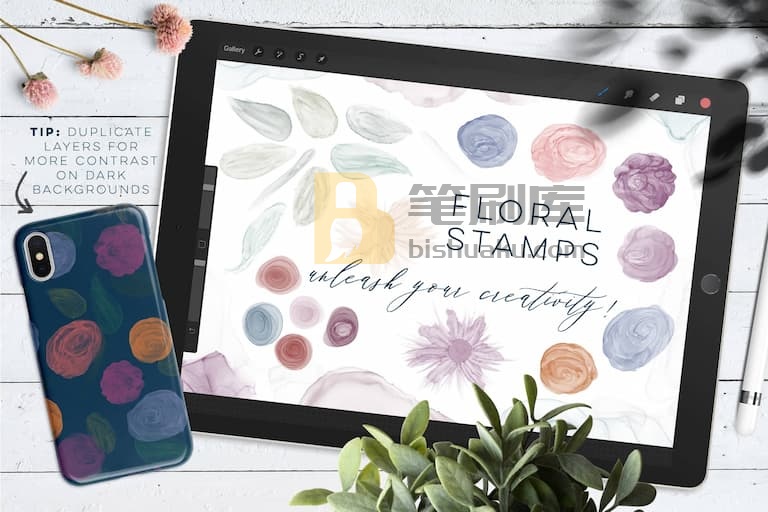 procreate墨水飘纱图章笔刷-作品示例三 procreate墨水飘纱图章笔刷-作品示例三