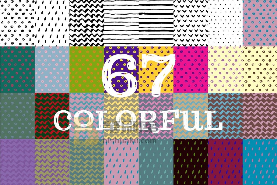 艺术笔画和纹理AI笔刷、纹理素材 Illustrator Brushes and Patterns Set插图(6)
