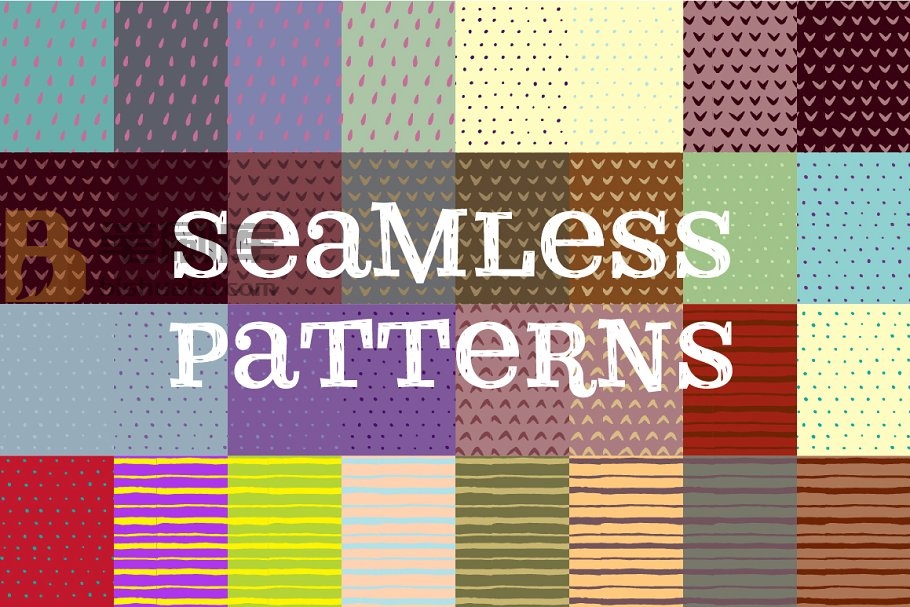 艺术笔画和纹理AI笔刷、纹理素材 Illustrator Brushes and Patterns Set插图(7)
