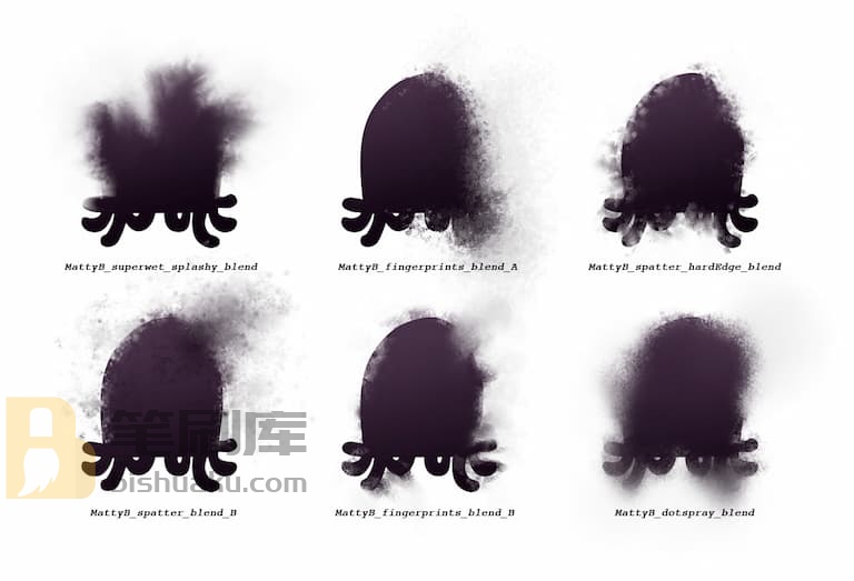 MattyB泼溅湿笔刷效果示例八-Procreate MattyB泼溅湿笔刷效果示例八-Procreate