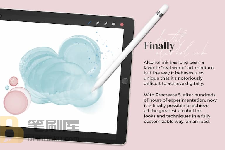酒精墨水笔刷效果示例三-procreate 酒精墨水笔刷效果示例三-procreate