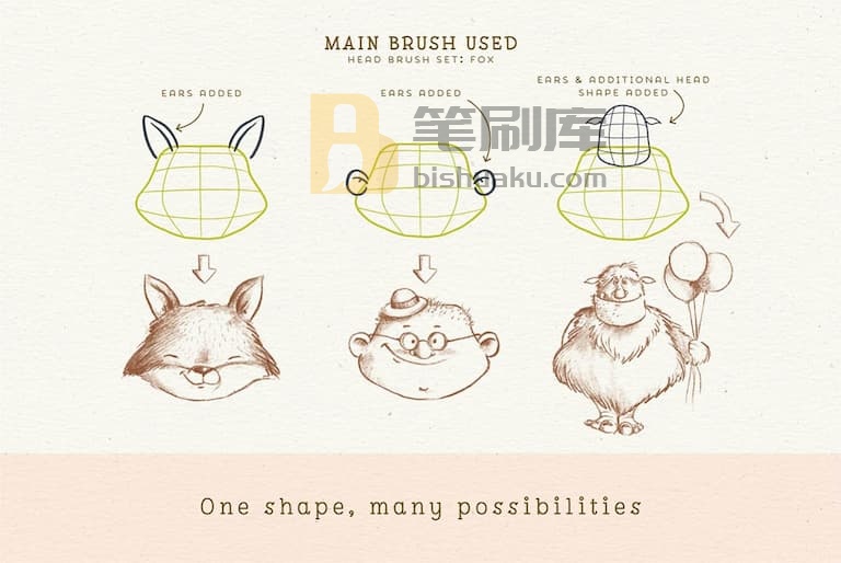 辅助线笔刷组合使用-procreate