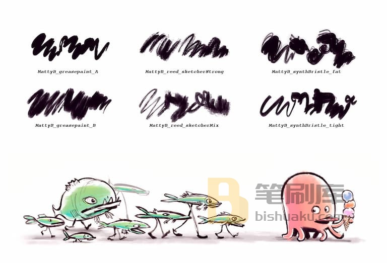 MattyB泼溅湿笔刷效果示例五-Procreate MattyB泼溅湿笔刷效果示例五-Procreate