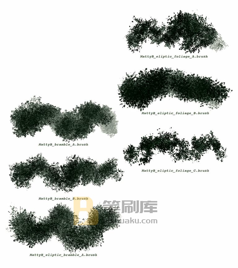 MattyB植被笔刷预览八-Procreate