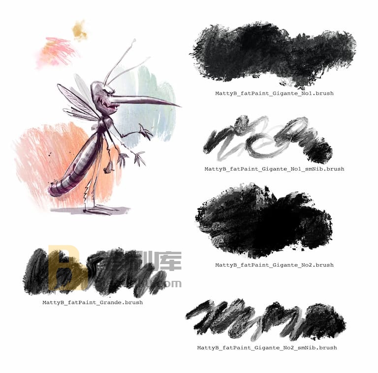 MattyB墨水笔刷十二-Procreate MattyB墨水笔刷十二-Procreate