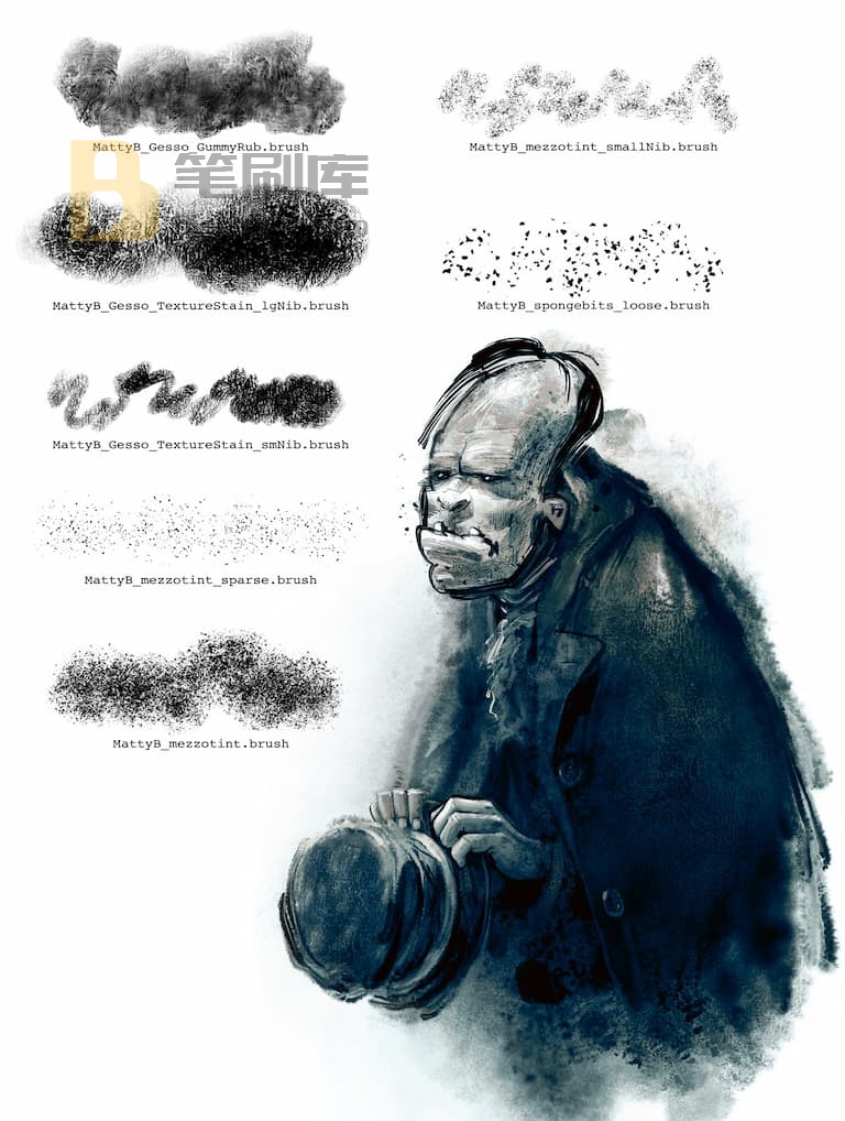 MattyB墨水笔刷十四-Procreate MattyB墨水笔刷十四-Procreate