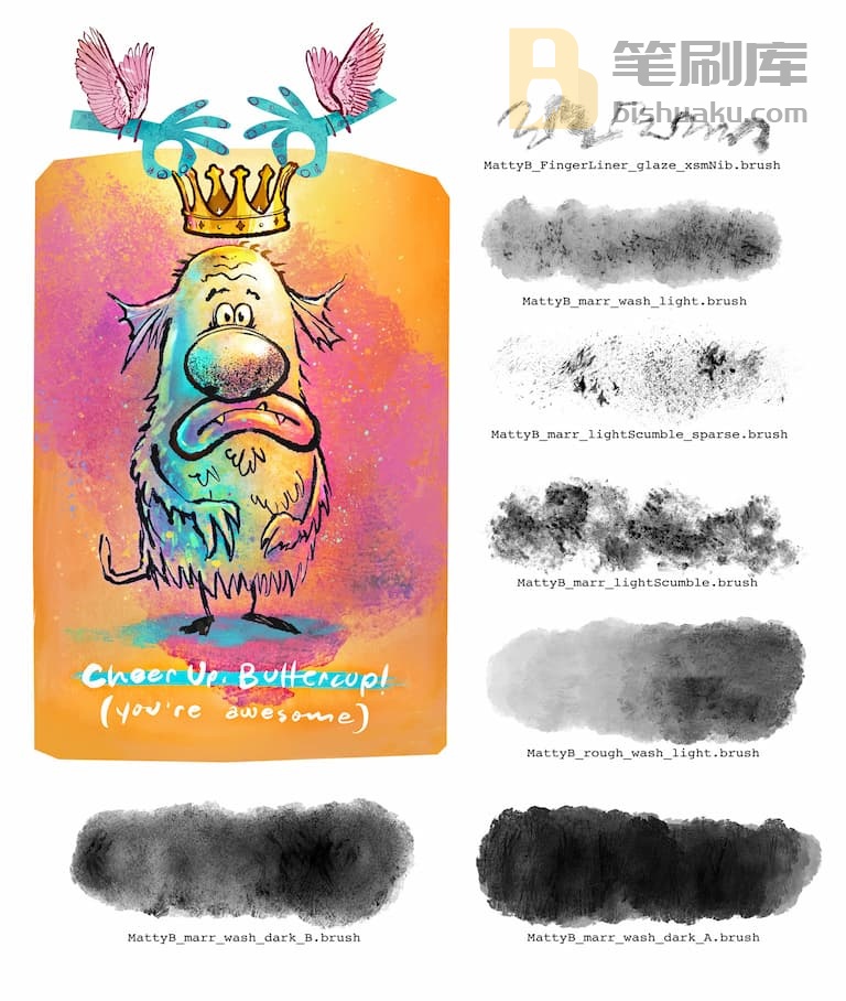 MattyB墨水笔刷十七-Procreate MattyB墨水笔刷十七-Procreate
