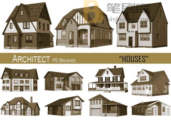 20款Architect Houses PS Brushes.abr第15卷 PS笔刷