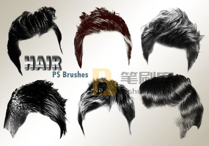 20款Hair Male PS Brushes abr. vol.2 PS笔刷