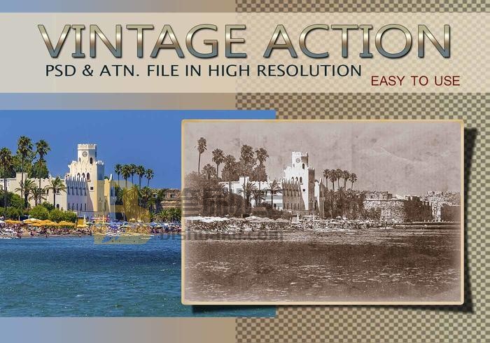 Vintage Photo Effect PSD & Action atn. Vol.8 PS笔刷