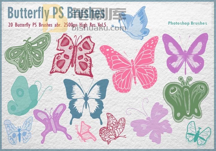 Butterfly PS Brushes abr. Vol.5 PS笔刷